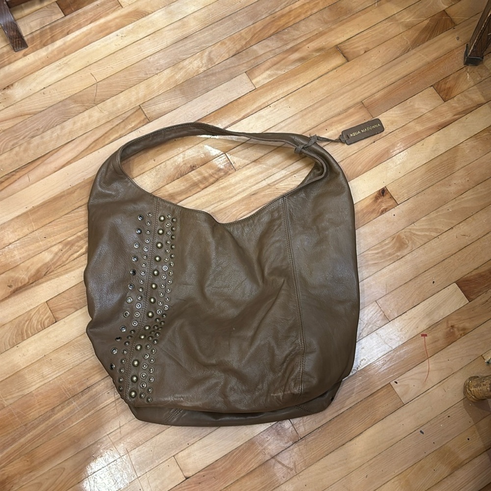 Aqua Madonna Studded Brown Bag